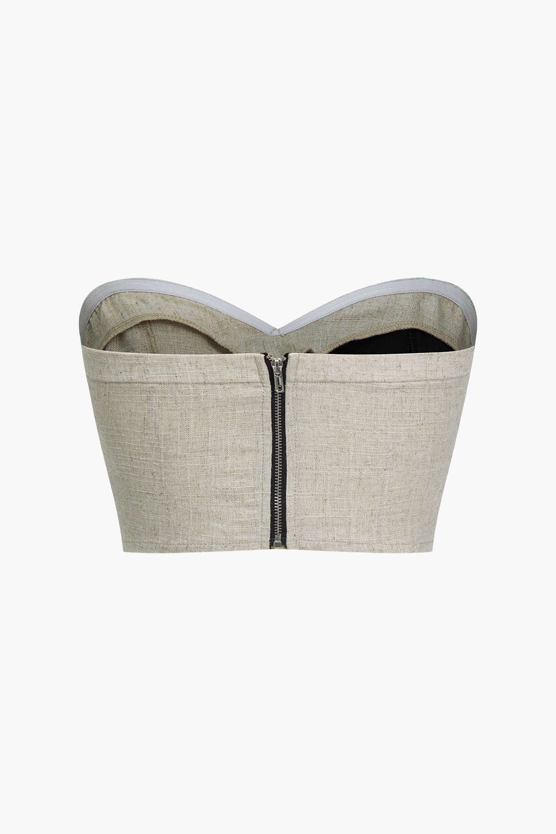 Kontrast Fermuarlı Tube Top