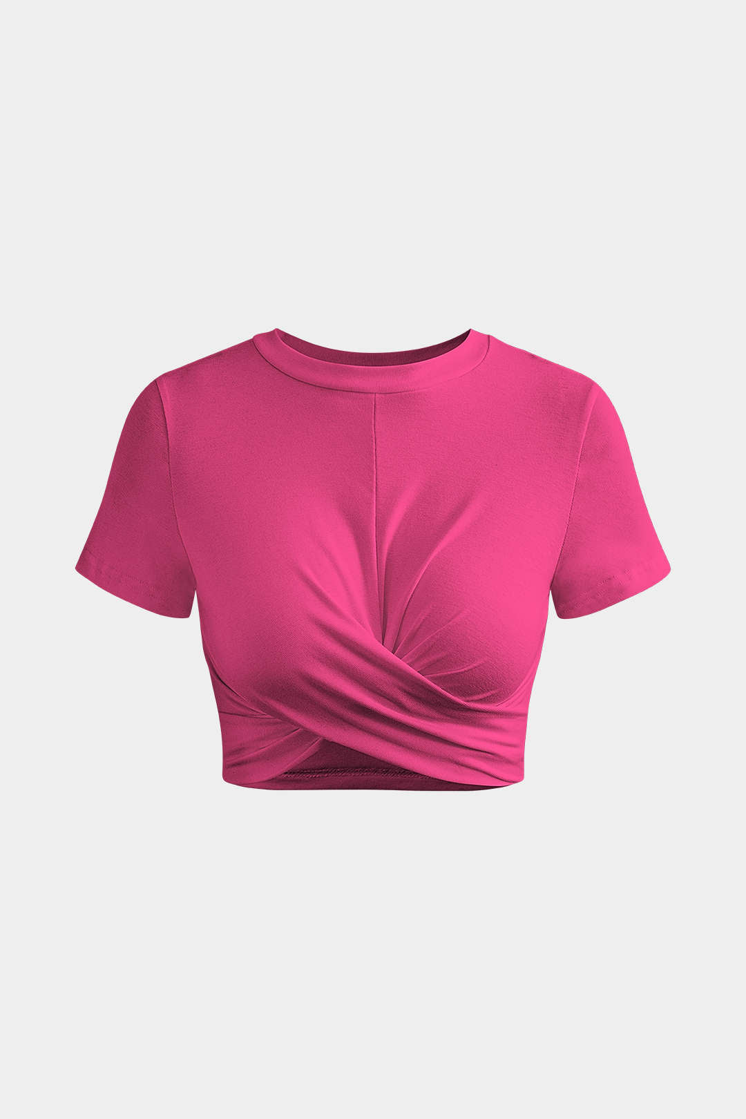 Basic Twist Hem Crop Tişört