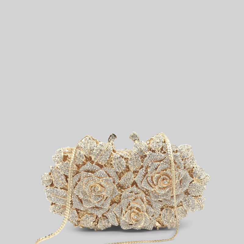 Kristal süslemeli Clutch Çanta
