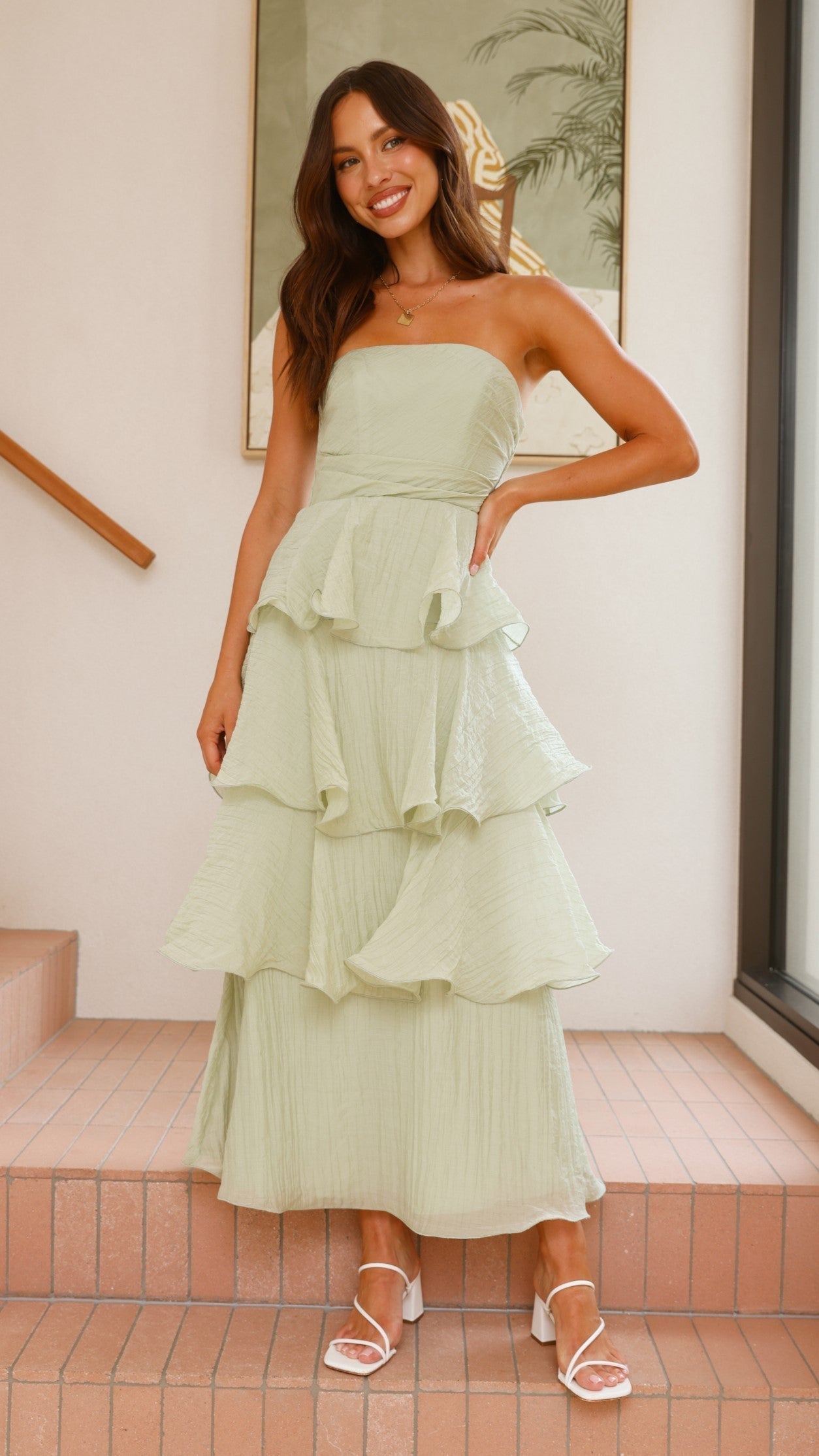 Lanica Maxi Elbise - Adaçayı