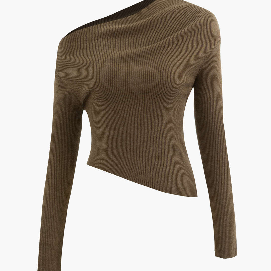 Asymmetrical Long Sleeve Crop