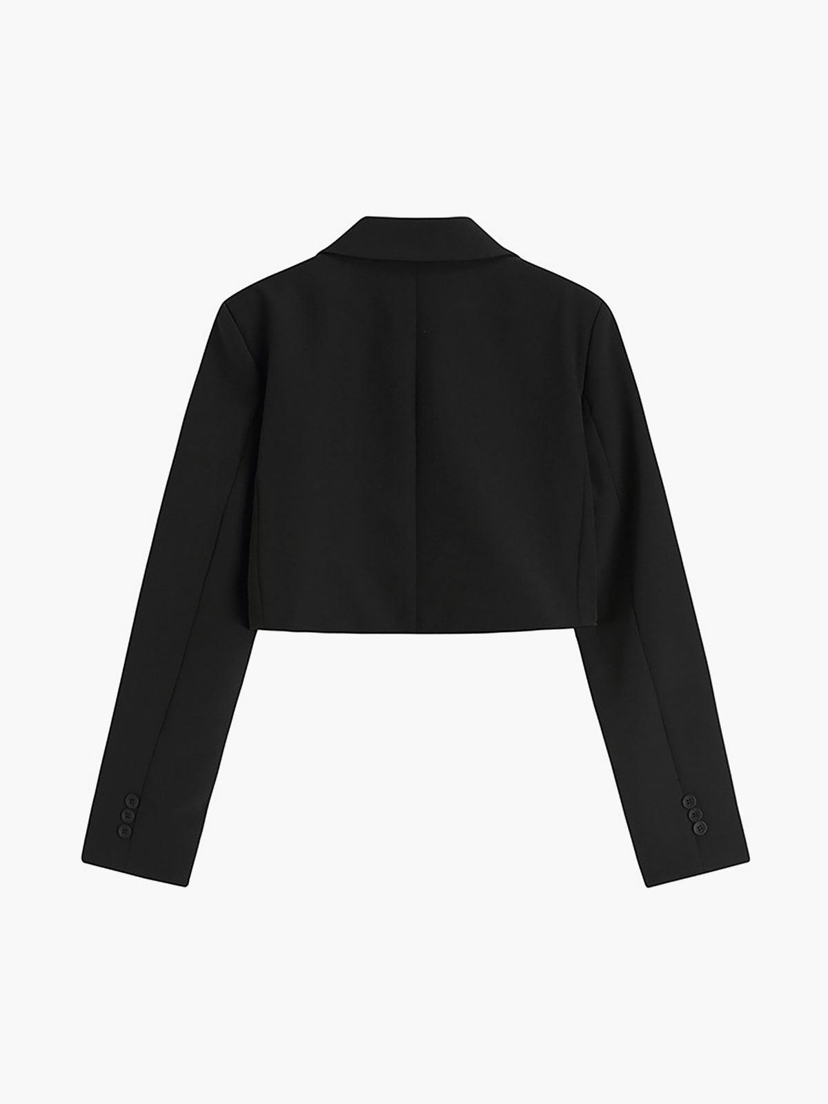 Siyah Kısa Blazer Ceket