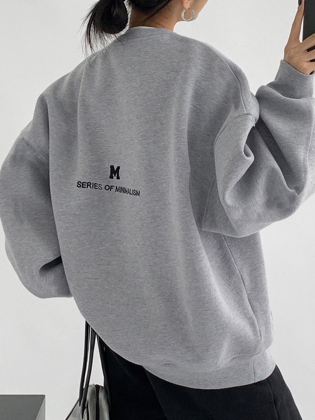 Minimalizm Büyük Erkek Çocuk Sweat