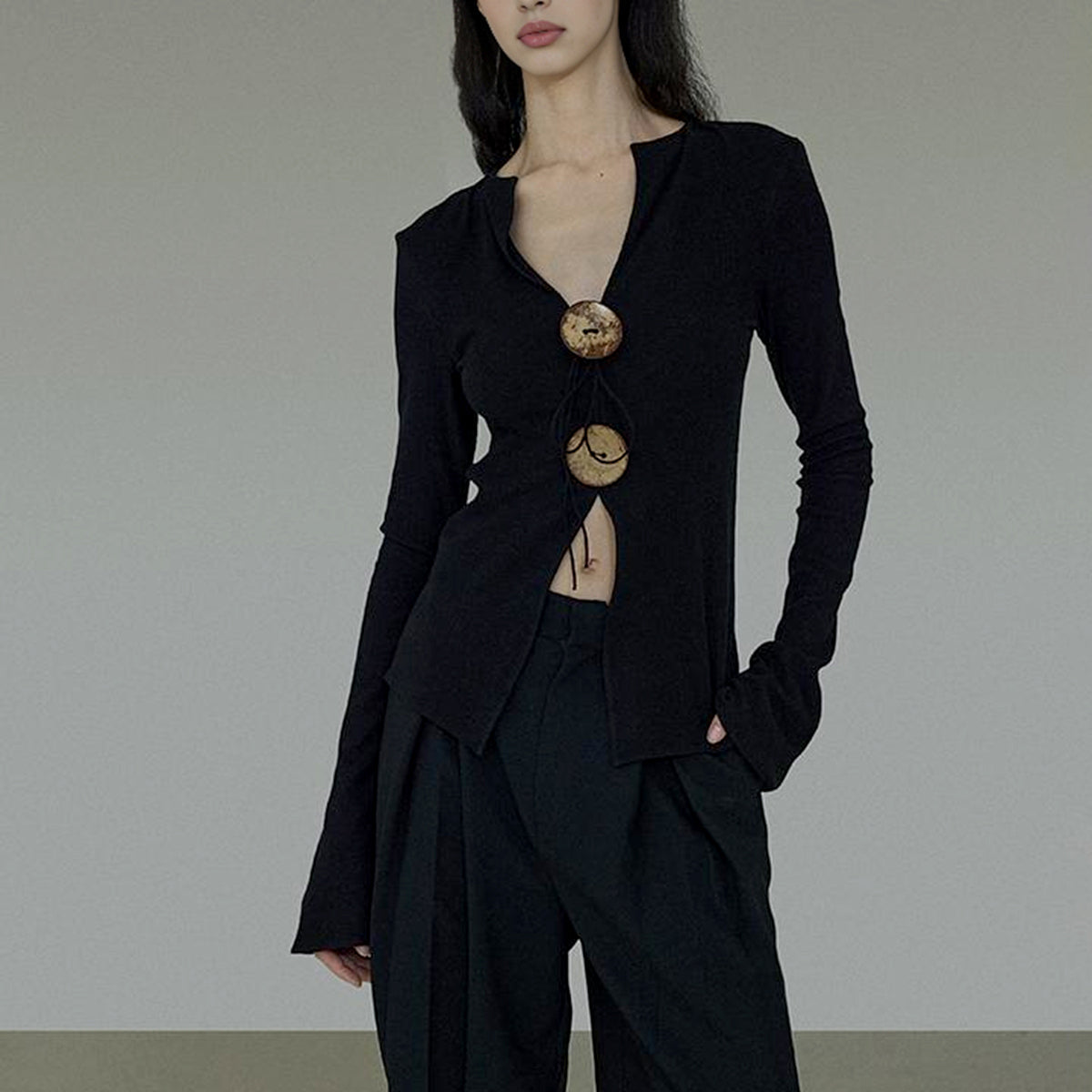 Bohem Bölünmüş Örgü Tişörtü
