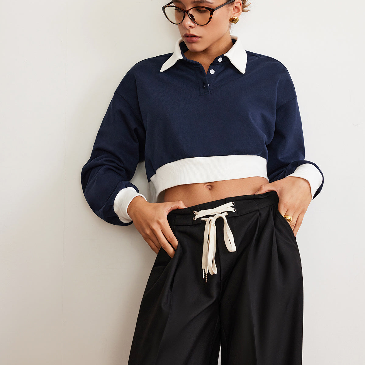Patchwork Polo Kısa Sweat