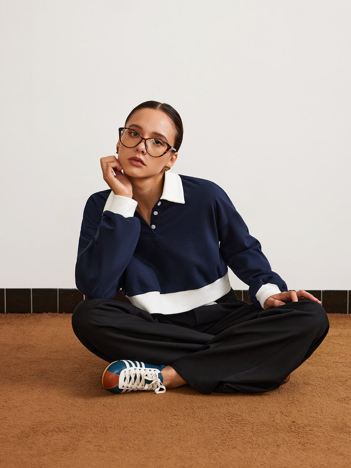 Patchwork Polo Kısa Sweat