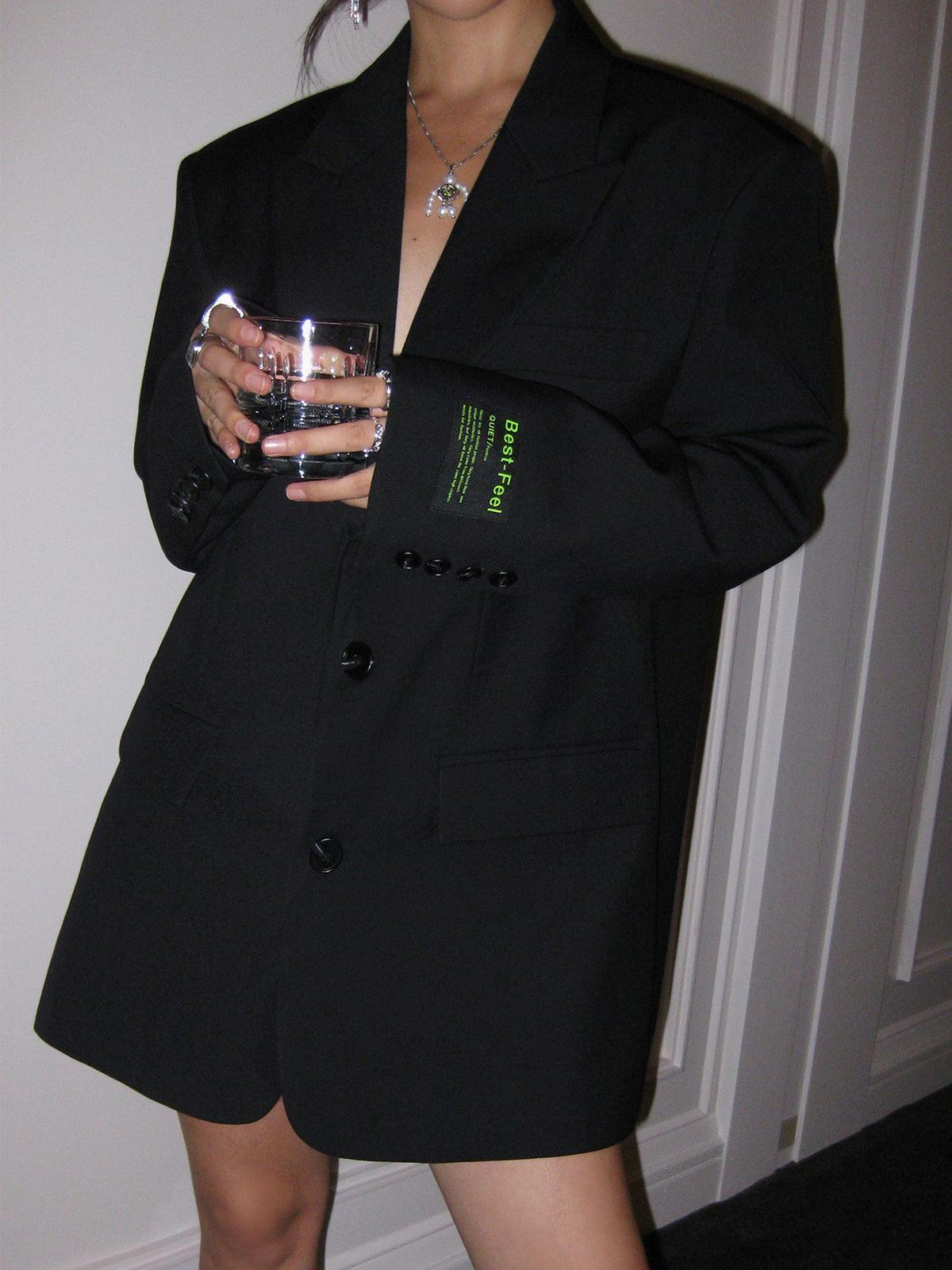Antrasit Oversize Blazer Ceket