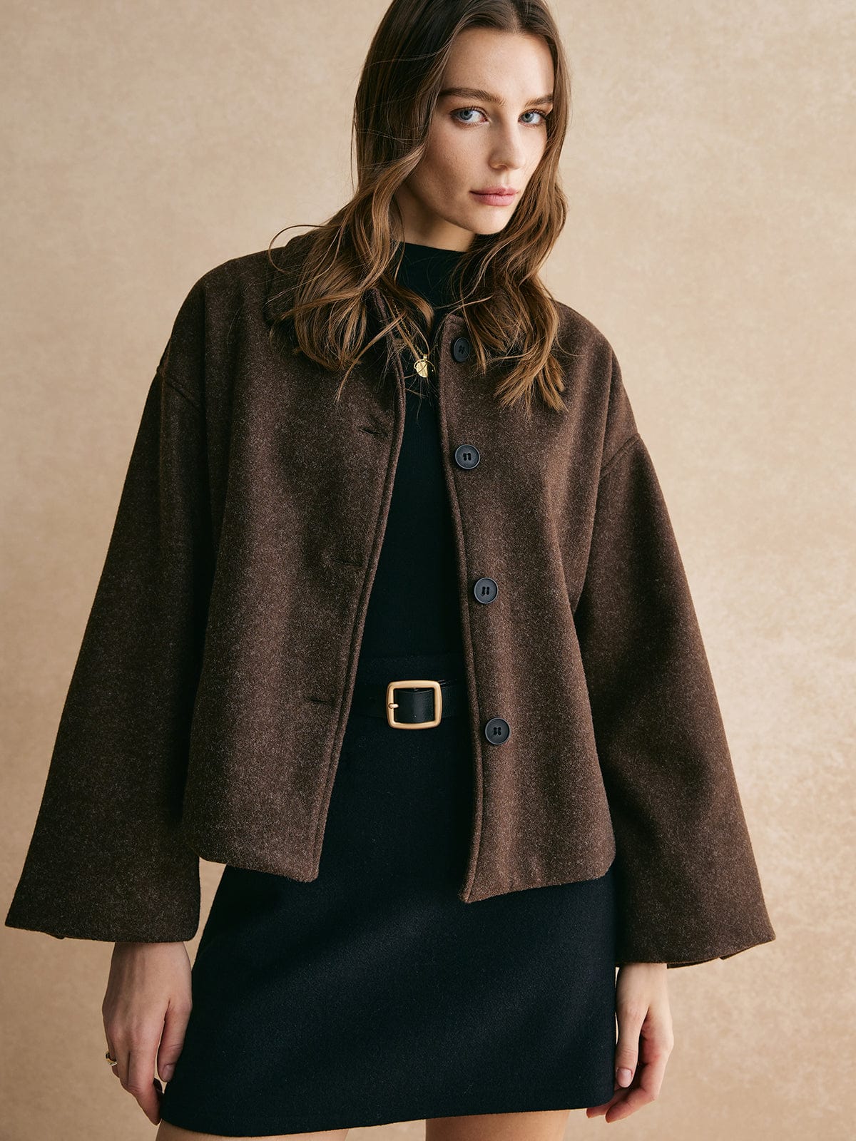 Düğme Kapamalı Tweed Ceket