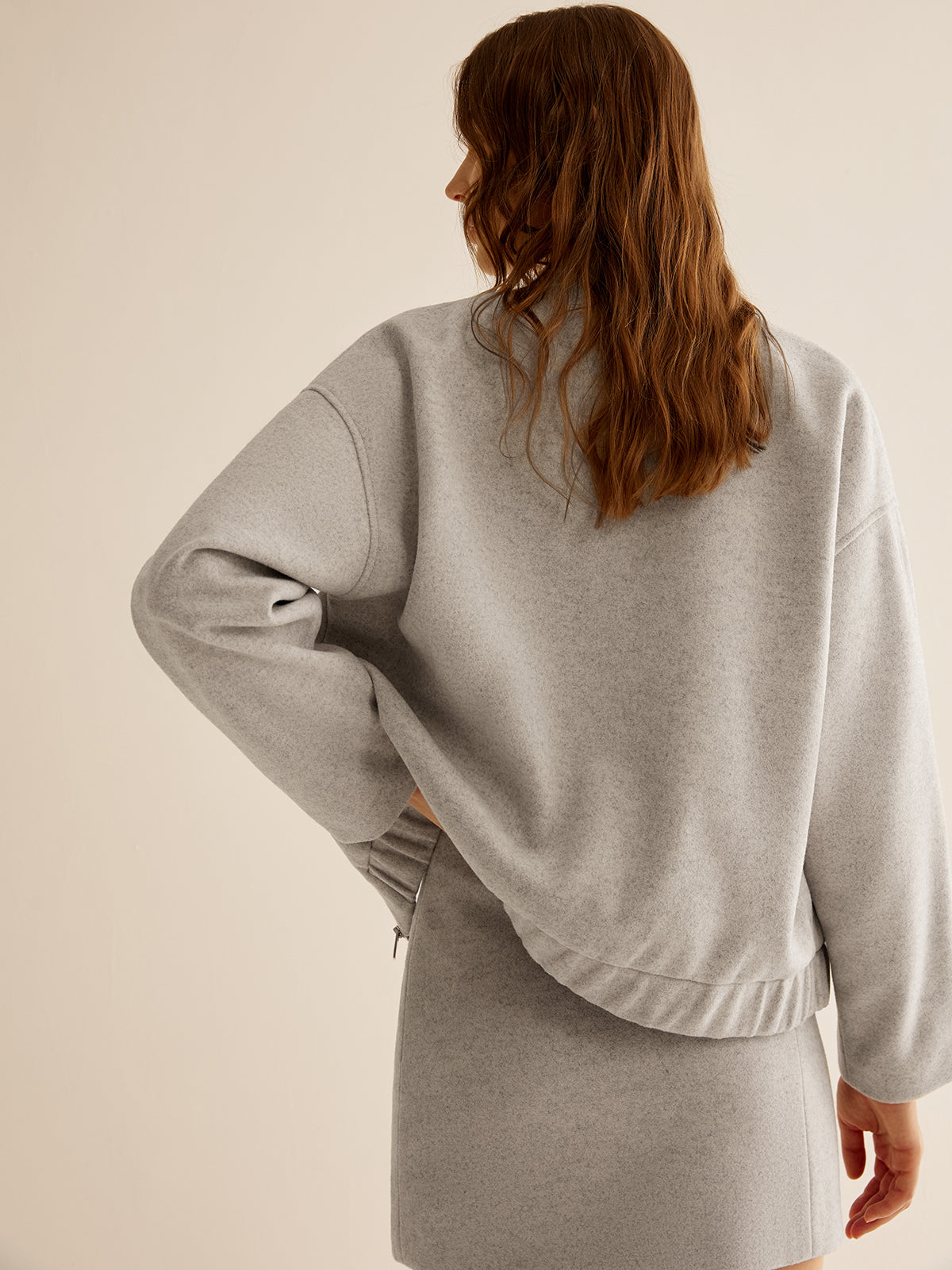Tüvit Cepli Fermuarlı Moda Ceket