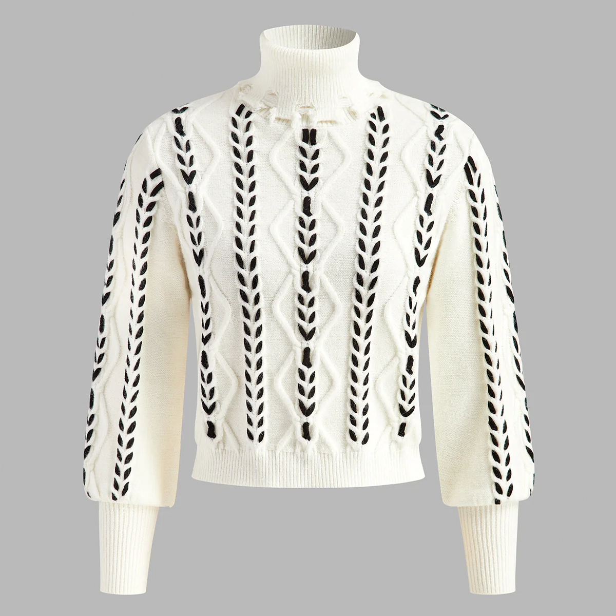 Turtleneck Raw Skirt Twist Kazak
