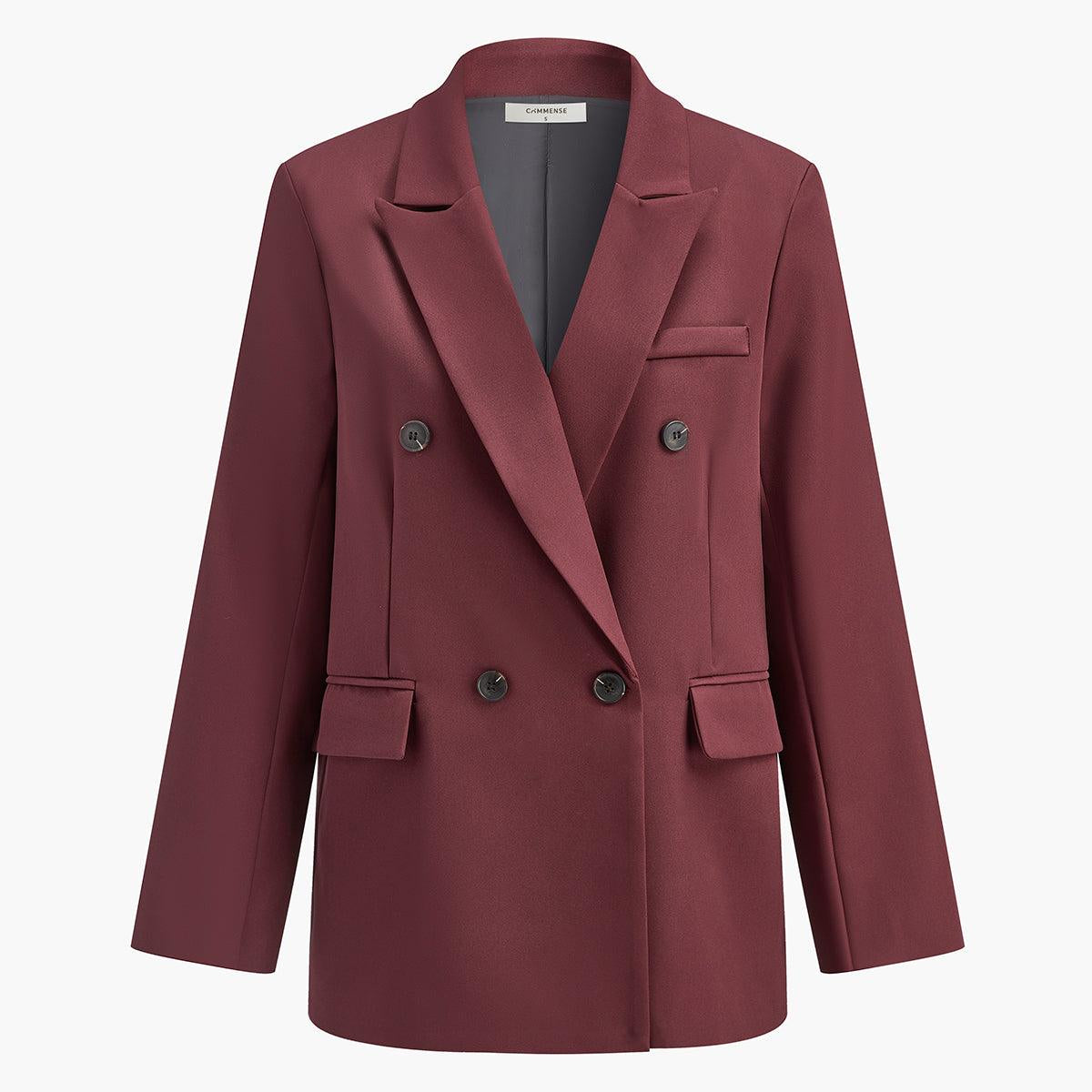 Çift Düğmeli Bordo Klasik Blazer Ceket