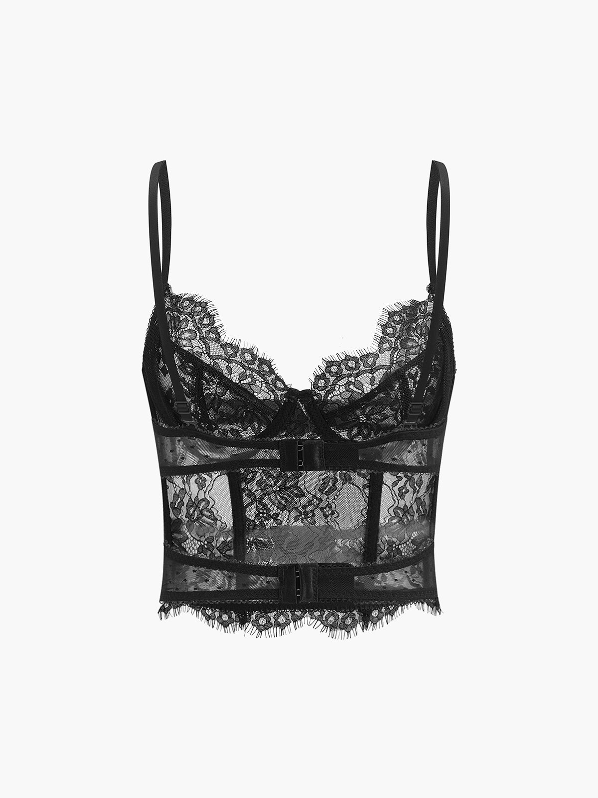 Şeffaf Dantel Crop Korse