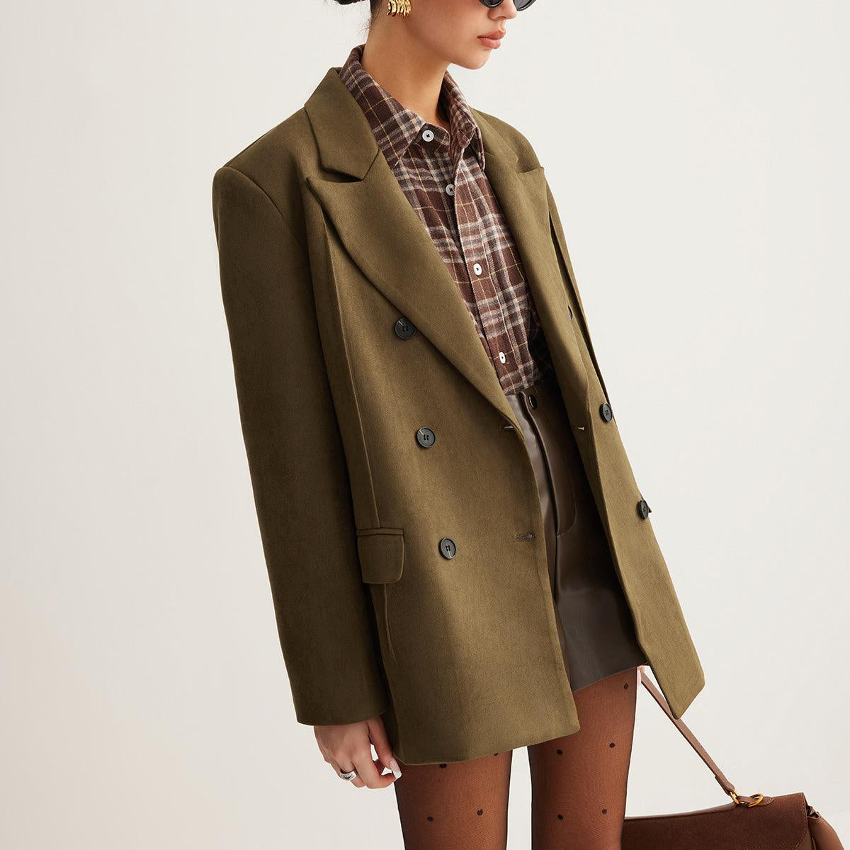 Haki Oversize Blazer Ceket