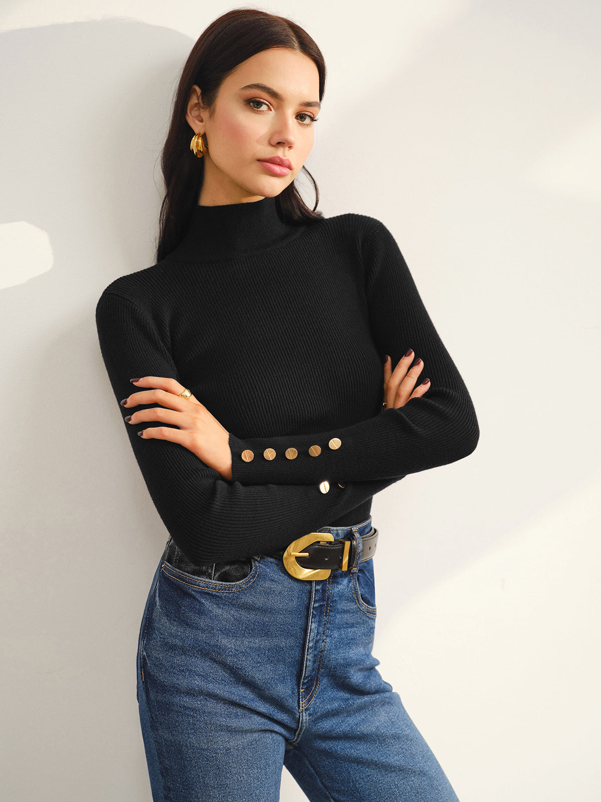 Çok Yönlü Çorap Yaka Skinny Kazak