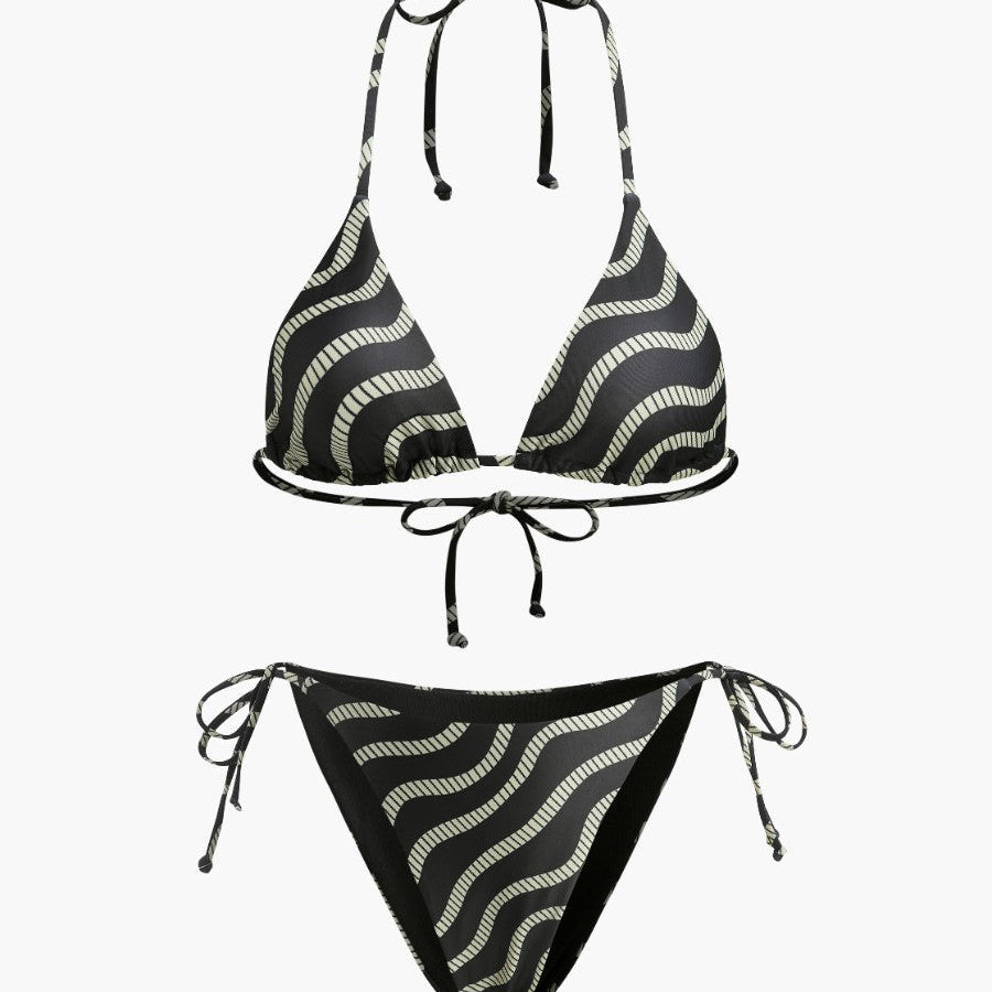 Dalga Desenli Üçgen Bikini Takımı