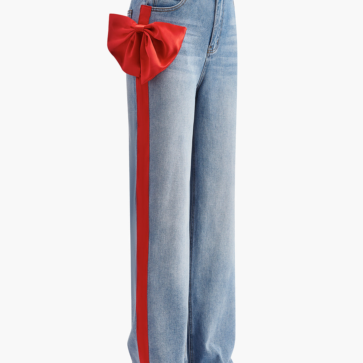 Orta Bel Fiyonklu Kot Pantolon
