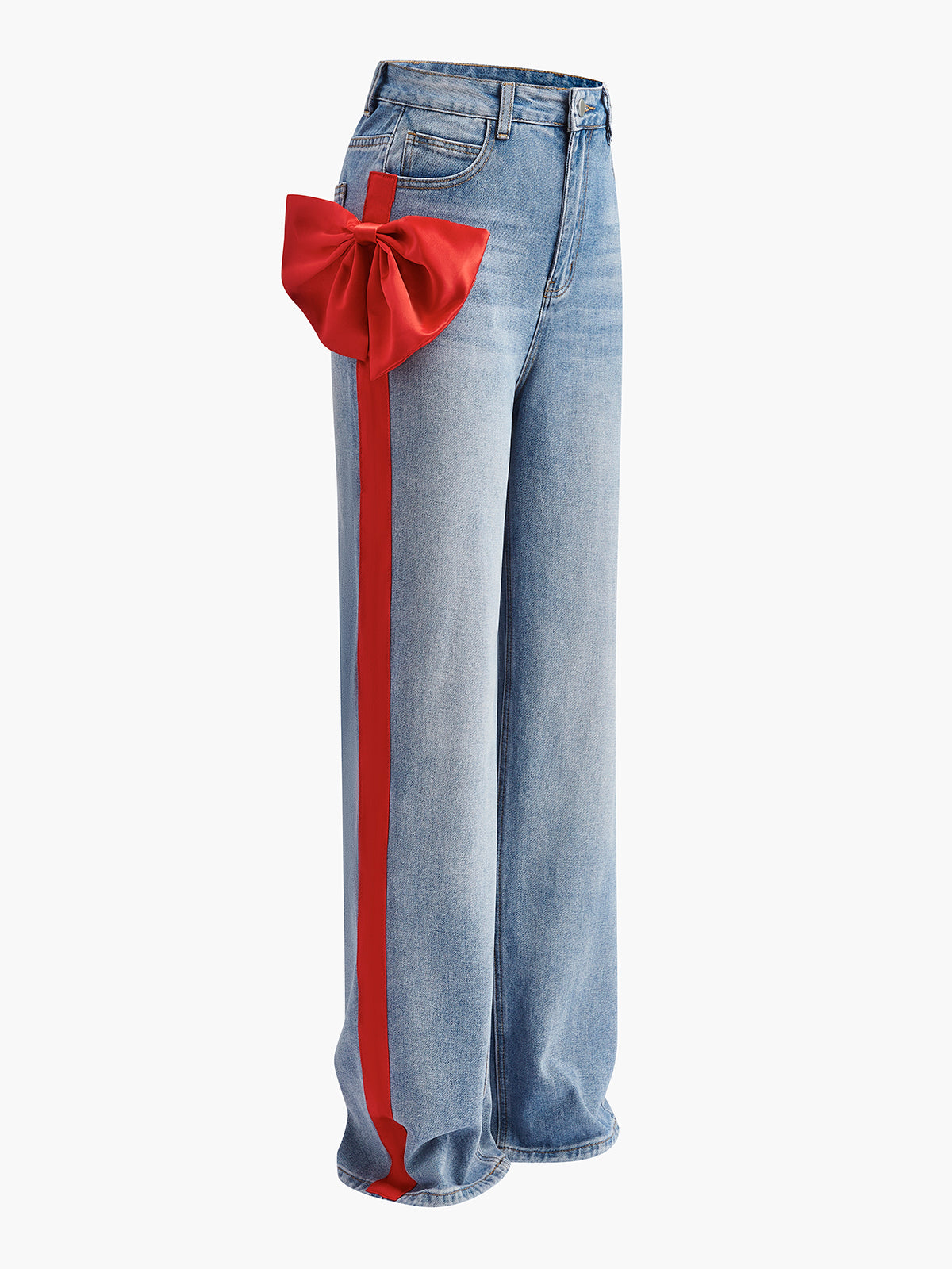 Orta Bel Fiyonklu Kot Pantolon