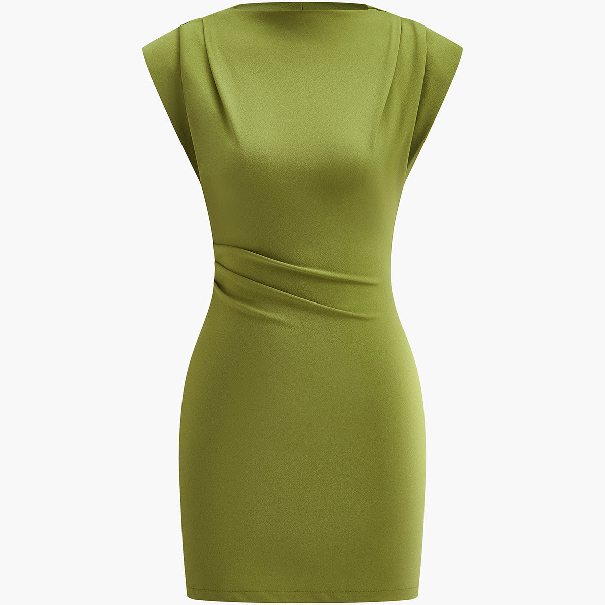 Drape Detaylı Kolsuz Elbise