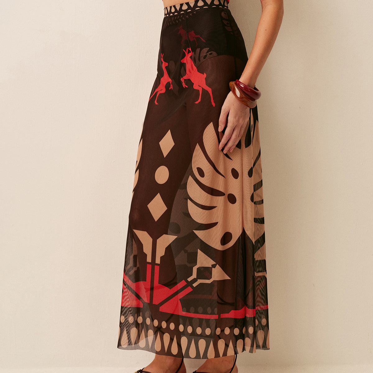 Şeffaf Baskılı Sarong Etek