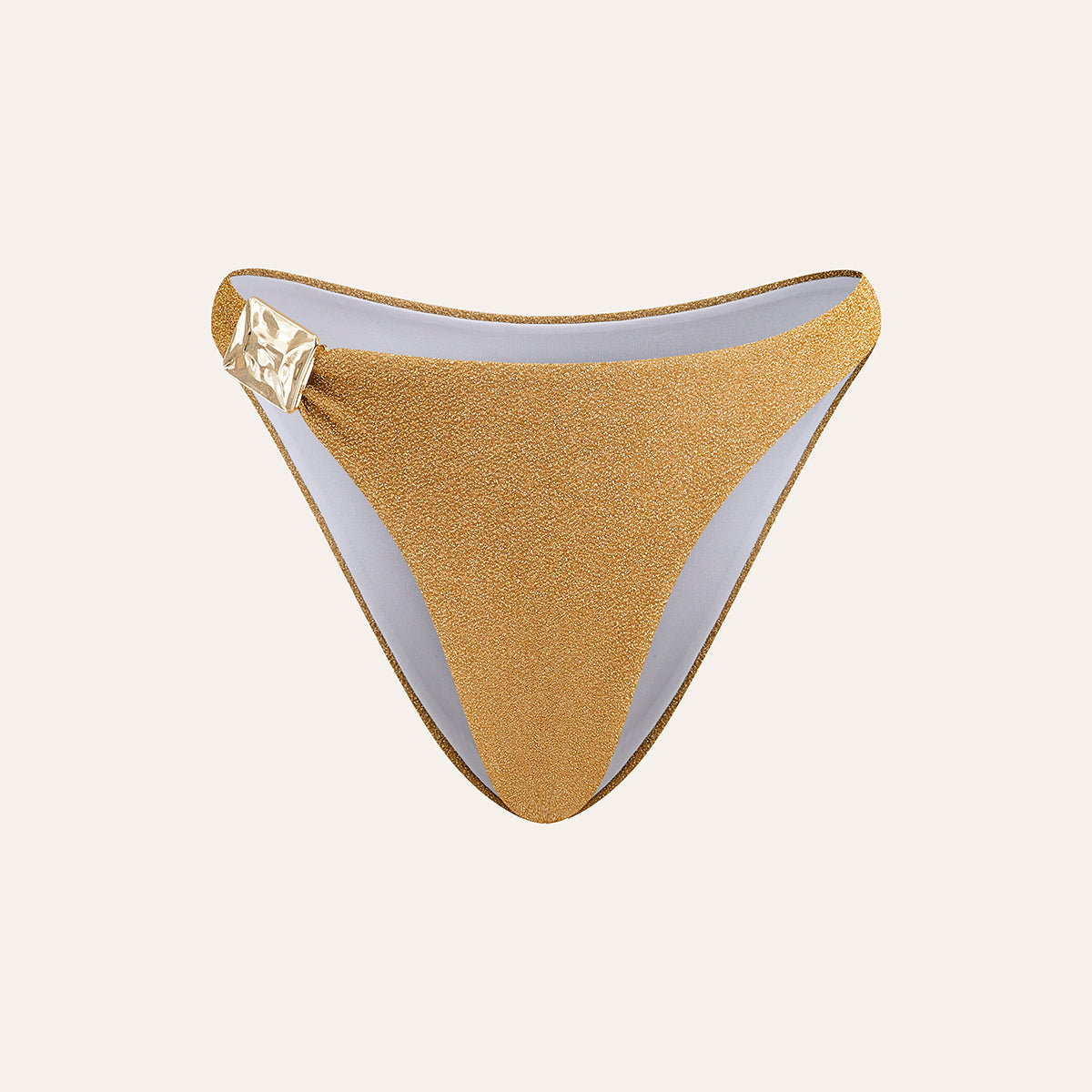 Altın Metalik Detaylı Bikini Altı