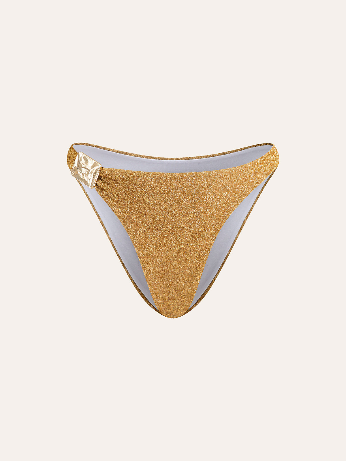 Altın Metalik Detaylı Bikini Altı