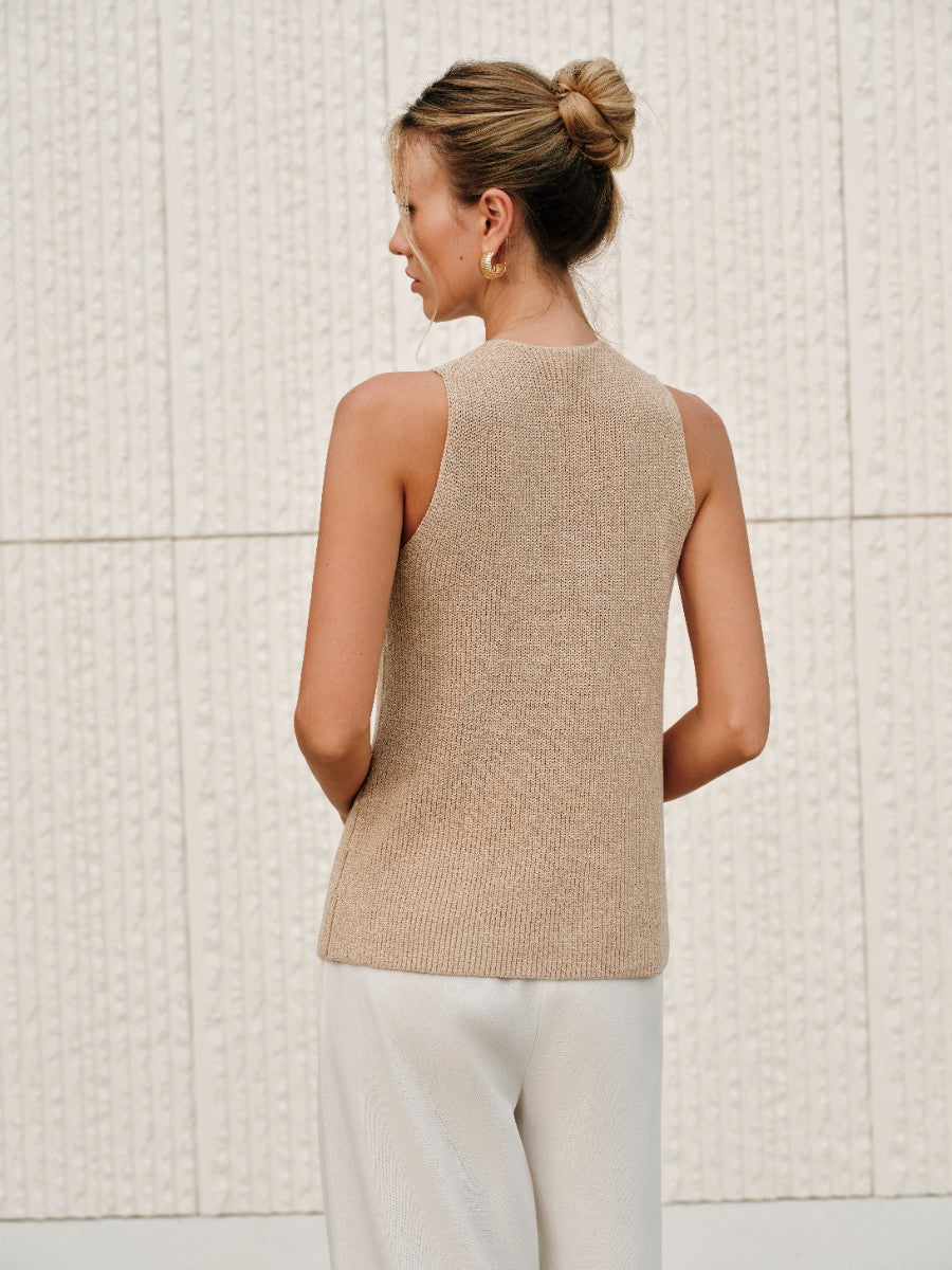 Boyundan Bağlamalı Çapraz Yakalı Tank Top