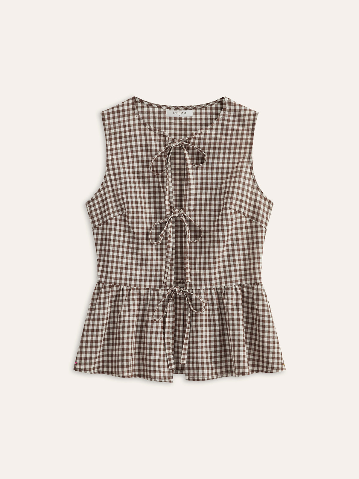 Pötikareli Önden Bağlamalı Peplum Üst
