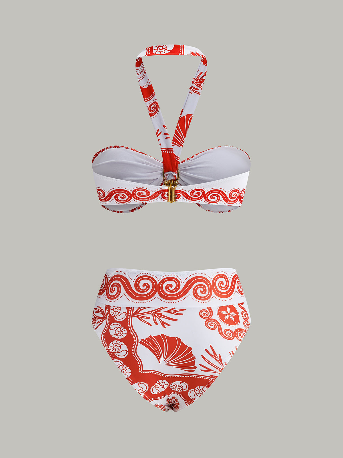 Boyundan Bağlamalı Baskılı Bikini Takımı