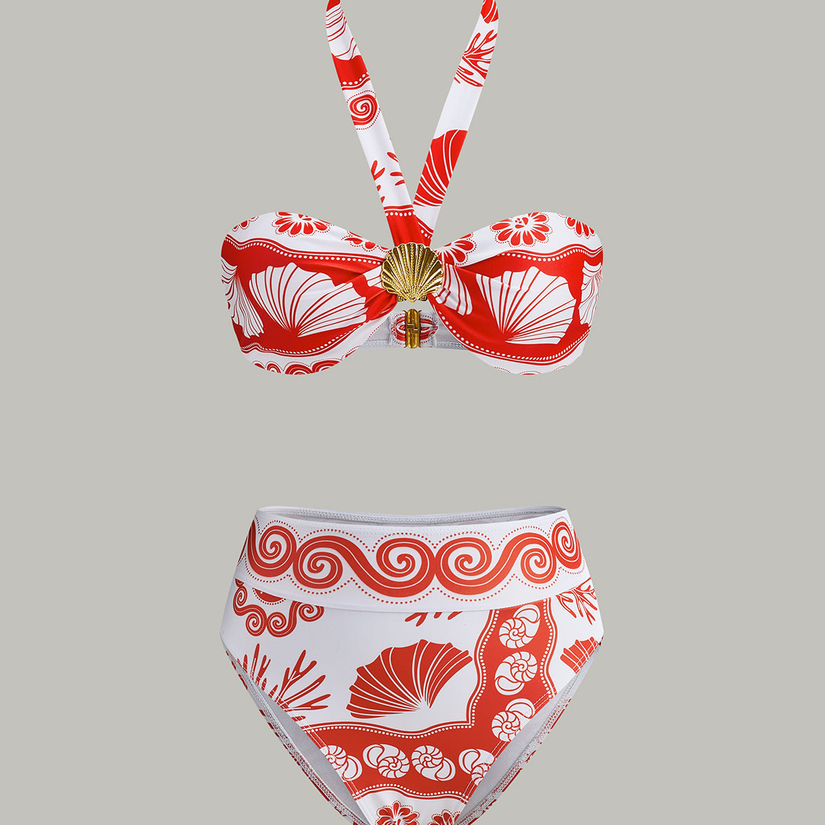 Boyundan Bağlamalı Baskılı Bikini Takımı