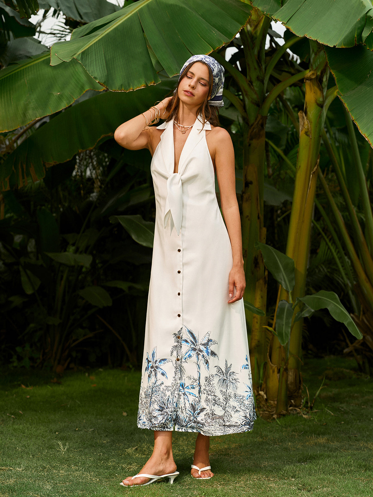 Boho Önden Bağlamalı Sırtı Açık Elbise