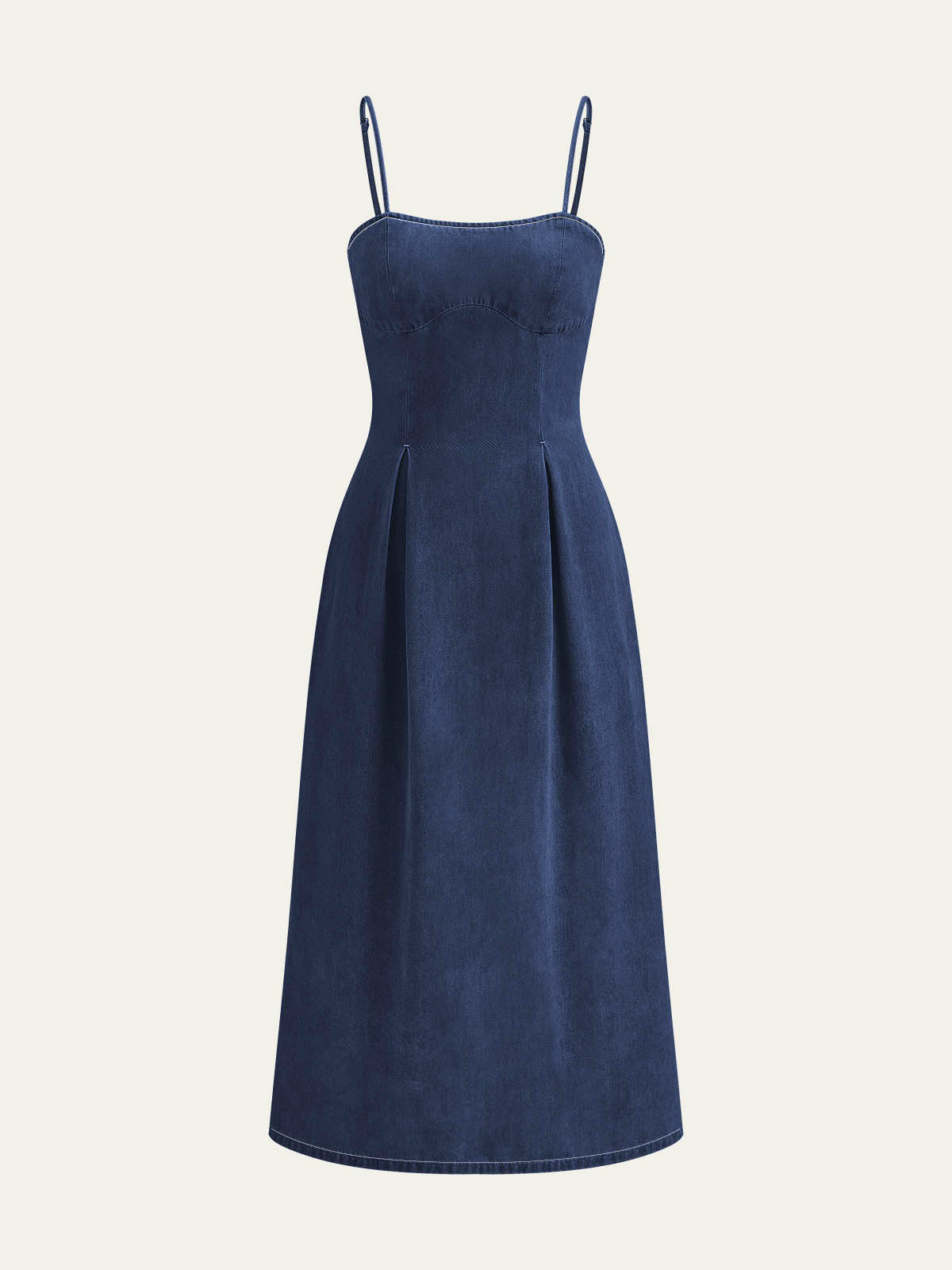 Minimalist Fermuarlı Kot Elbise