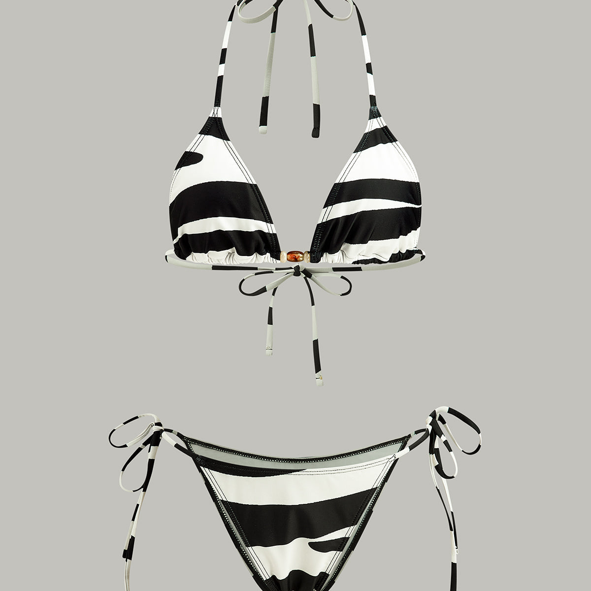 Çizgili Üçgen Bikini Takımı