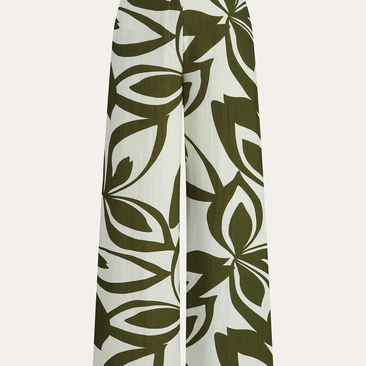 Çiçek Desenli Geniş Paça Pantolon