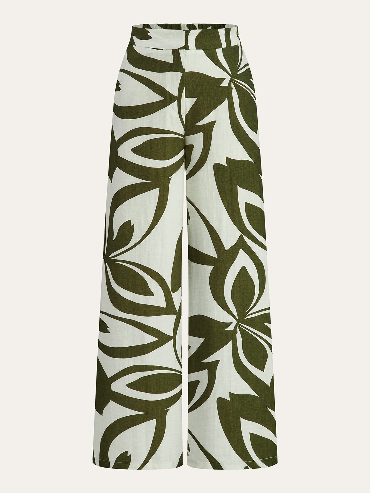 Çiçek Desenli Geniş Paça Pantolon