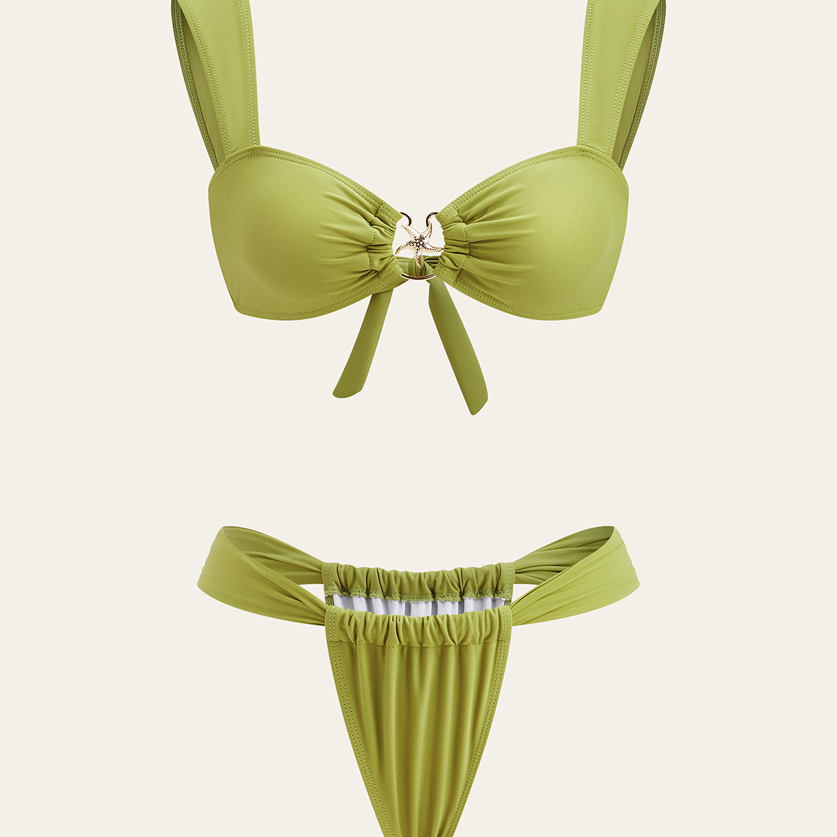 Bağlamalı Metal Dekorlu Bikini Takımı