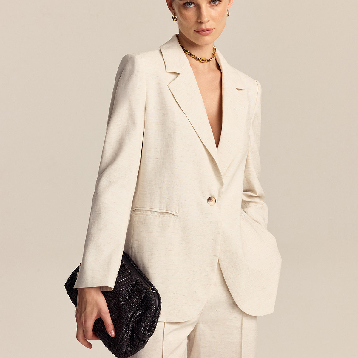Tencel-Keten Karışımı Blazer