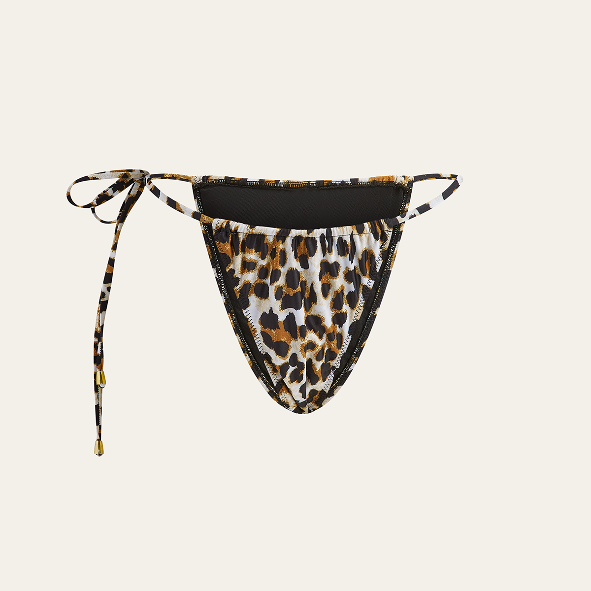 Leopar Desenli Bağcıklı Bikini Altı