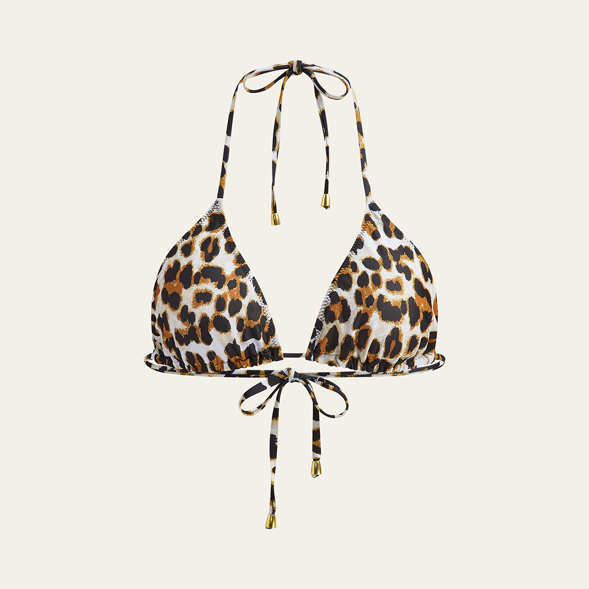 Leopar Desenli Üçgen Bikini Üstü (Arkadan Bağlamalı)