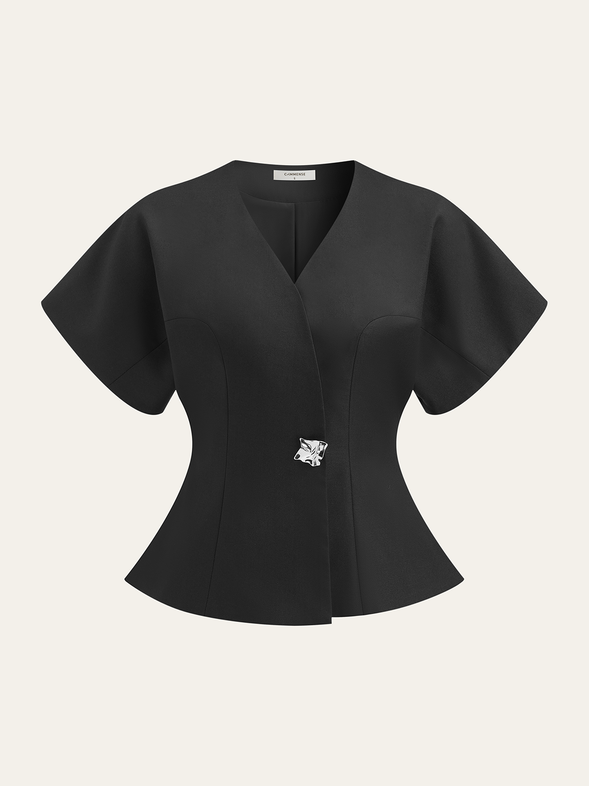 V Yaka Peplum Üst