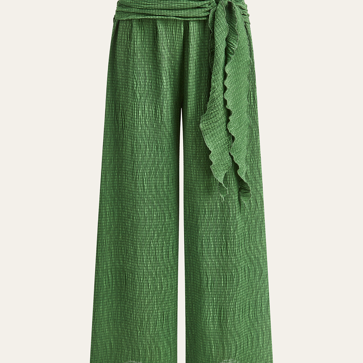 Dokulu Desenli Geniş Paça Pantolon