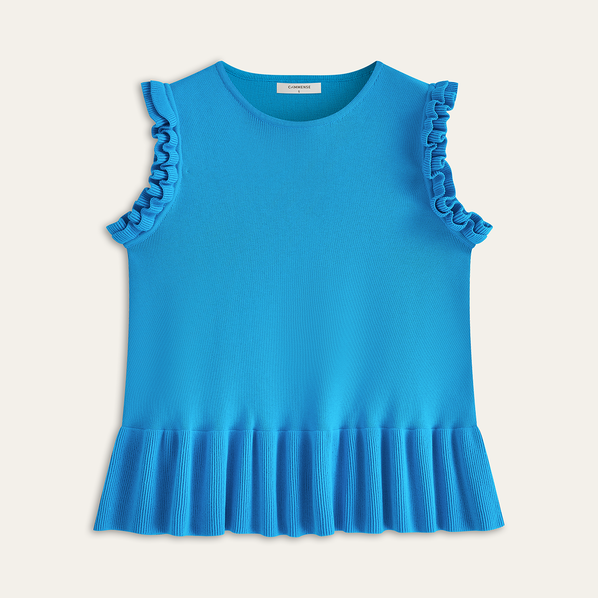 Volanlı Kollu Peplum Etek Örgü Üst