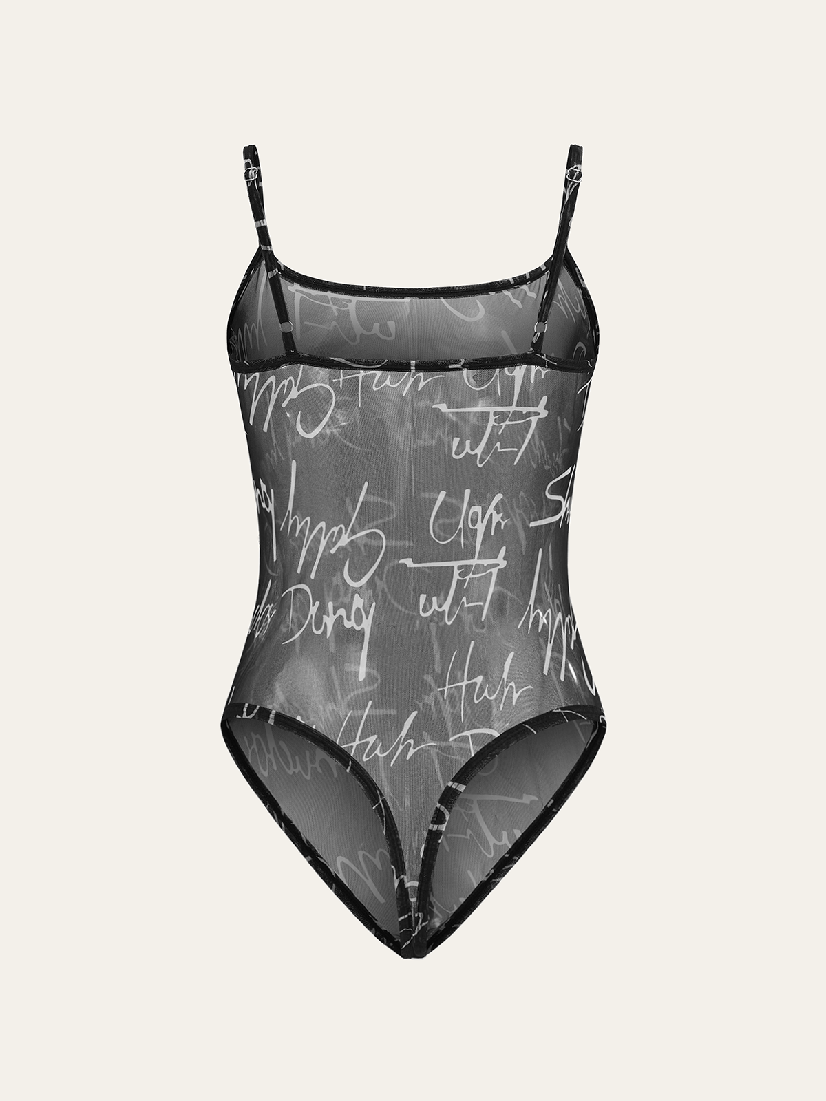Şeffaf Eriyen Tank Top Yazılı Body