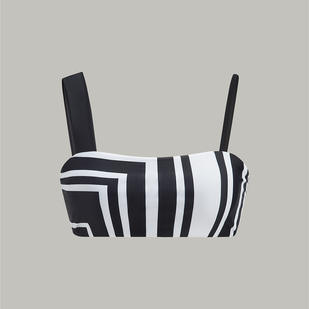 Geometrik Desenli Asimetrik Askılı Bikini Üstü