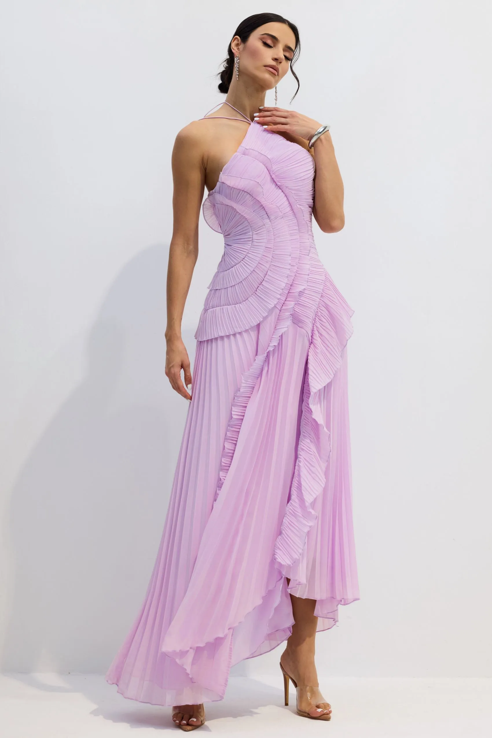 Lorine Nina Halter Yaka Midi Elbise