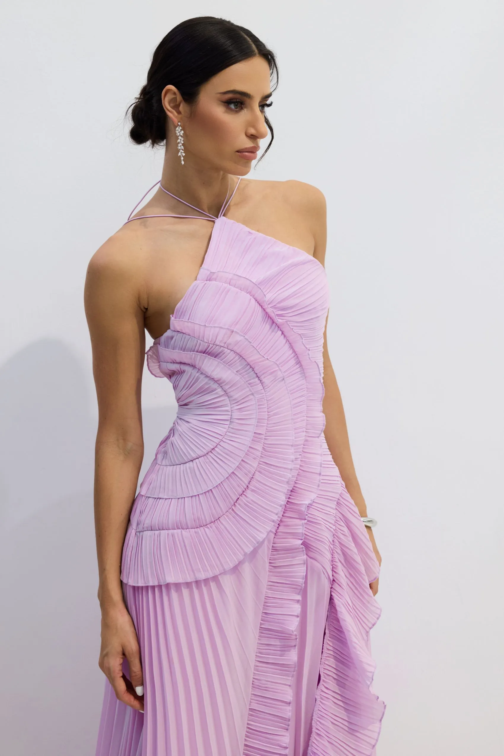 Lorine Nina Halter Yaka Midi Elbise