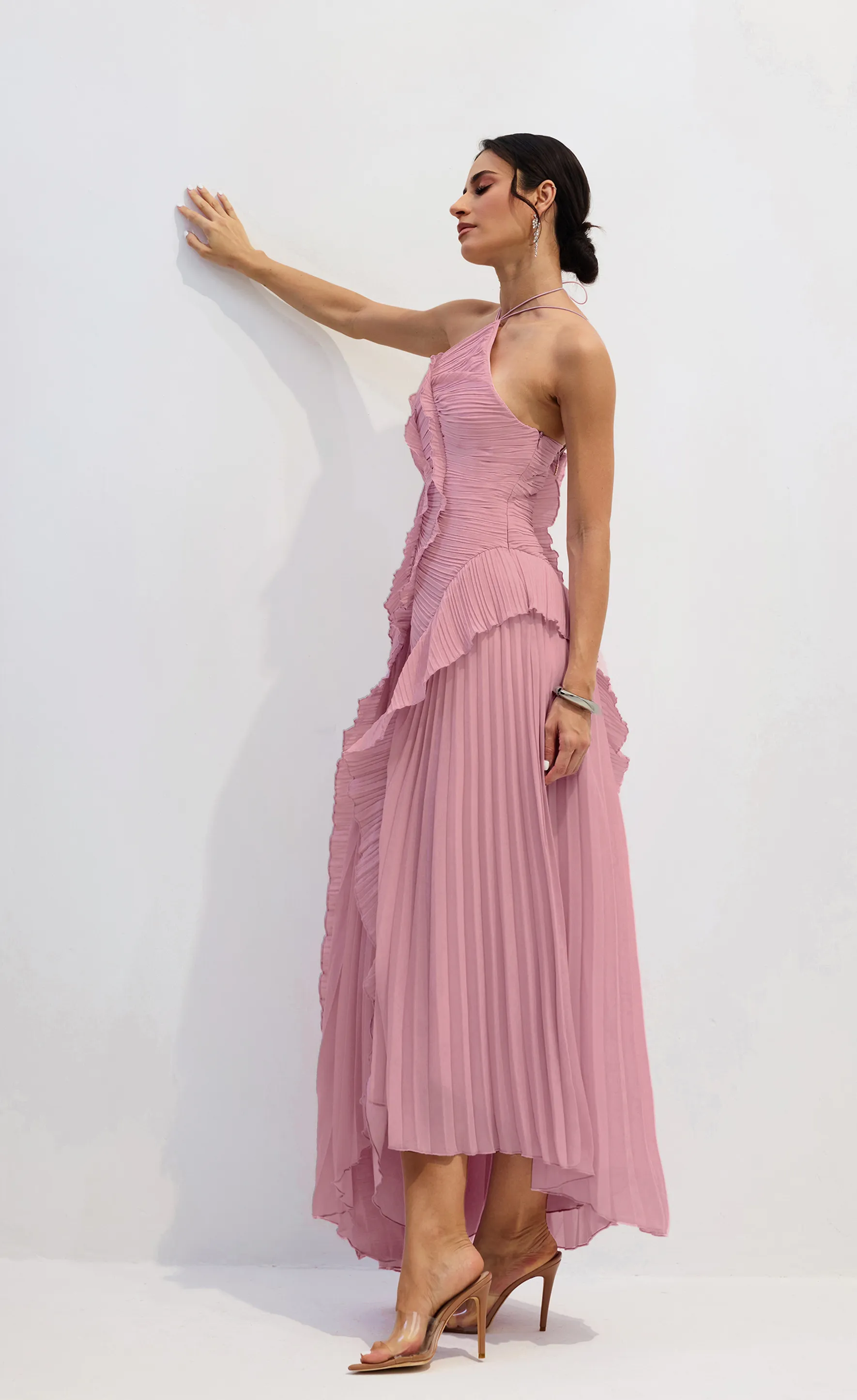 Lorine Nina Halter Yaka Midi Elbise