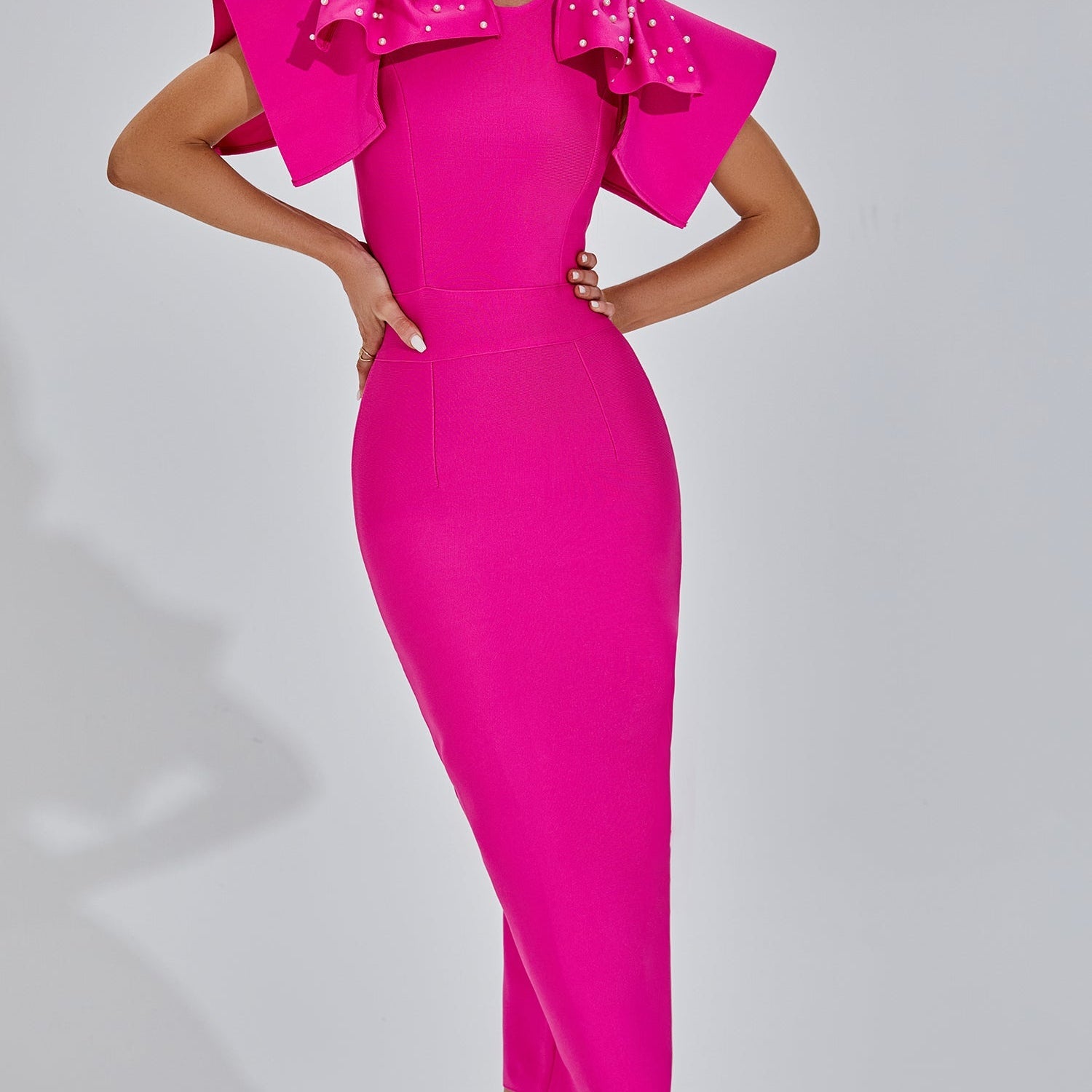 Amalia Pembe Maxi Elbise