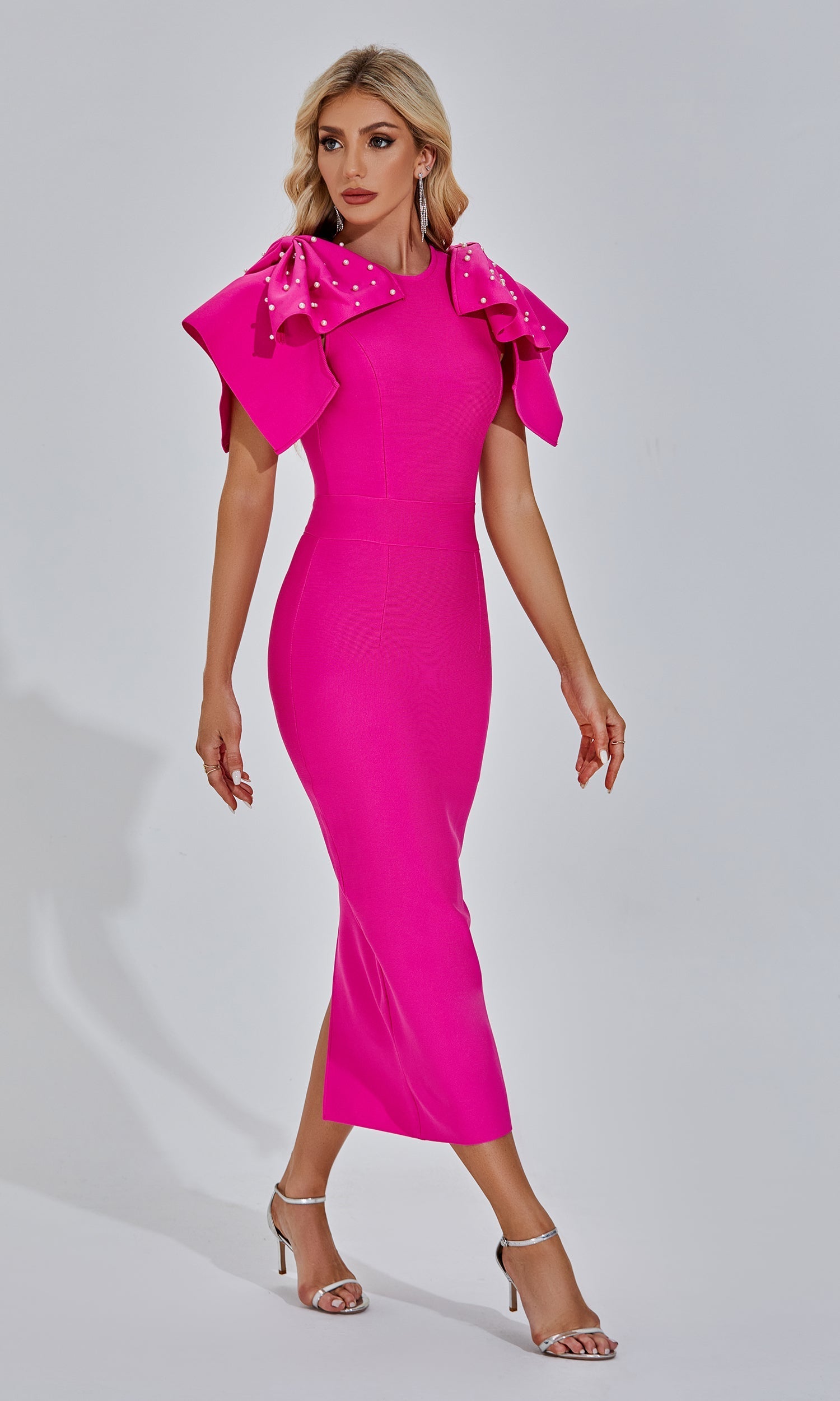 Amalia Pembe Maxi Elbise