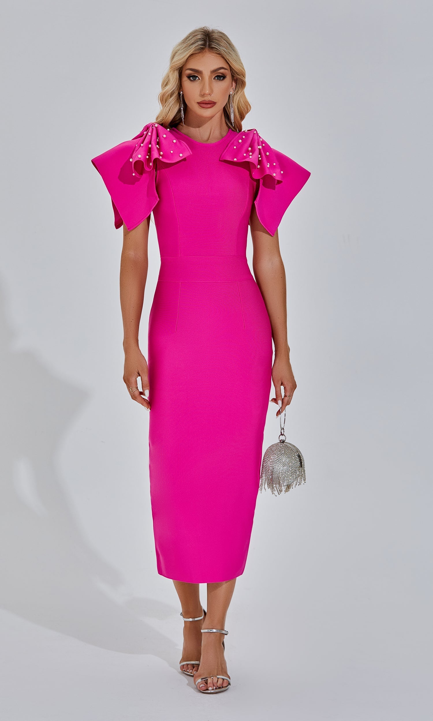 Amalia Pembe Maxi Elbise
