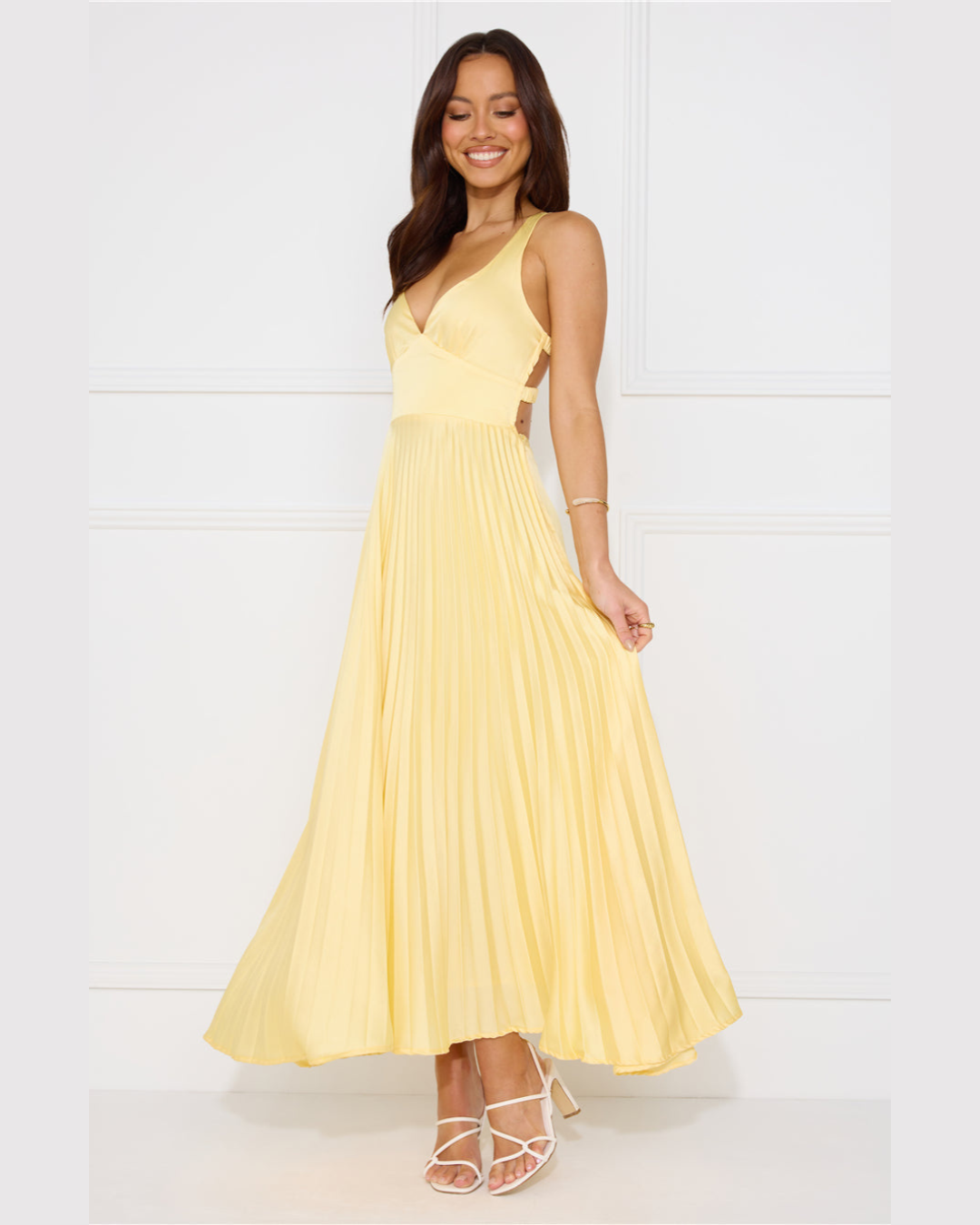 Lucy | Pilili V Yaka Maxi Elbise